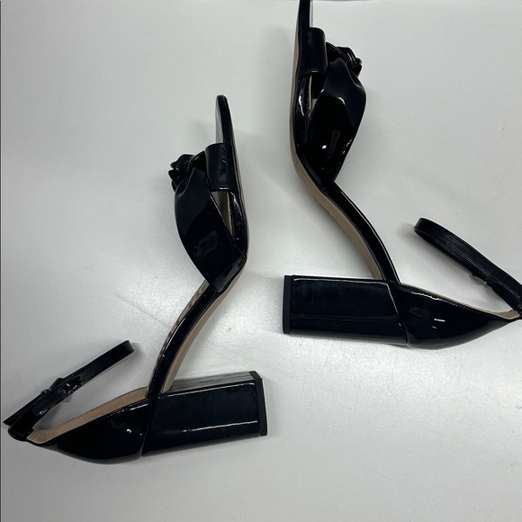 Sam Edelman Odina Chunky Block Heel Open Toe Shoes Patent Leather Black Size 9.5 - Picture 7 of 11
